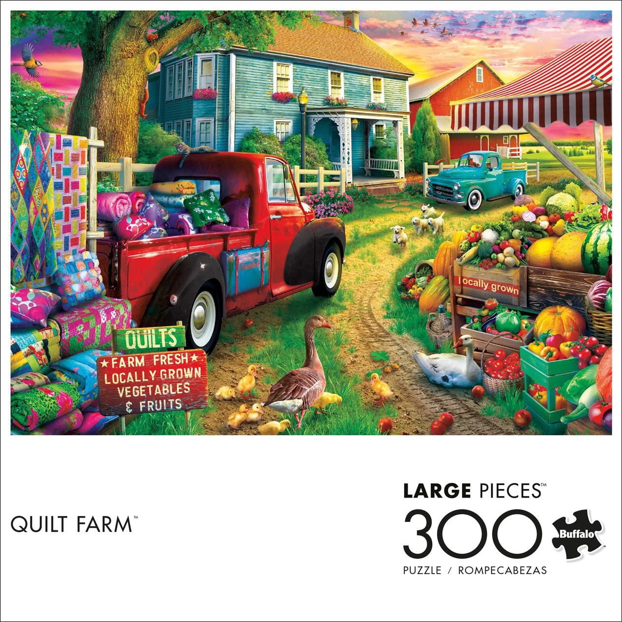 Buffalo Games - Le puzzle Large Piece - Quilt Farm - en 300 pièces