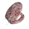 thumbnail image 6 of Dream Bath Heavy Duty Round Toilet Seat with non-slip seat and quick-attach easy install hardware, Marbleized Wood Burgundy, 6 of 6