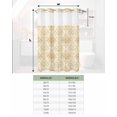 thumbnail image 6 of No Hook Shower Curtain with Snap-in Liner, Yellow Boho Floral Waterproof Fabric Bathroom Curtains, Vintage Ethnic Tribe Abstract Art Bath Curtains & Mesh Top Window 72"x84" Long, 6 of 6