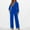 Blue, variant on Women Casual Jumpsuits Loose Fit Belted Dressy Long Sleeve Crewneck Autumn Jumpsuit Long Wide Legs Formal Rompers Wrap Jumpsuit Ladies Pants Suits for Wedding Womens Jumpsuit Long Sleeve Body Suit