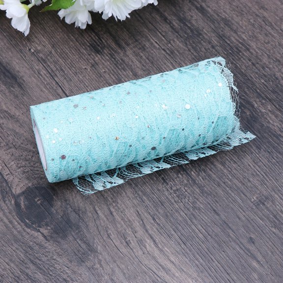 Toyandona Durable Sky-Blue Lace Tulle Roll for Wedding and Table Decor