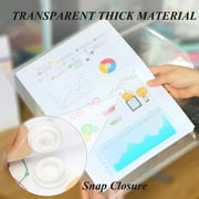 Toplive File Folders,12 Packs Plastic Envelopes Clear A4 Letter Size Waterproof Poly Envelopes Folders with Snap Closure for Office Supplies