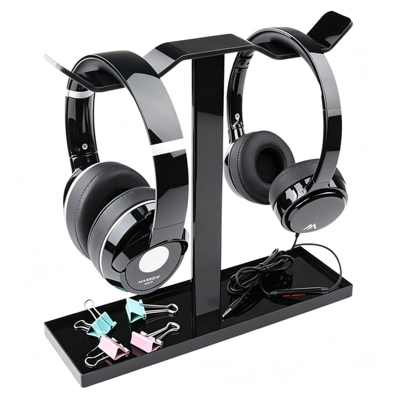Headset Holder Headphone Stand Creative Acrylic Headphone Holder Stand Dual Headset Holder Earphone Desk Display Rack Bracket for Game