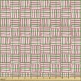thumbnail image 2 of Abstract Upholstery Fabric by the Yard, Simplistic Hand Drawn Line Grid and Little Vertical Horizontal Stripes, Decorative Fabric for DIY and Home Accents, Pale Pink and White by Ambesonne, 2 of 5