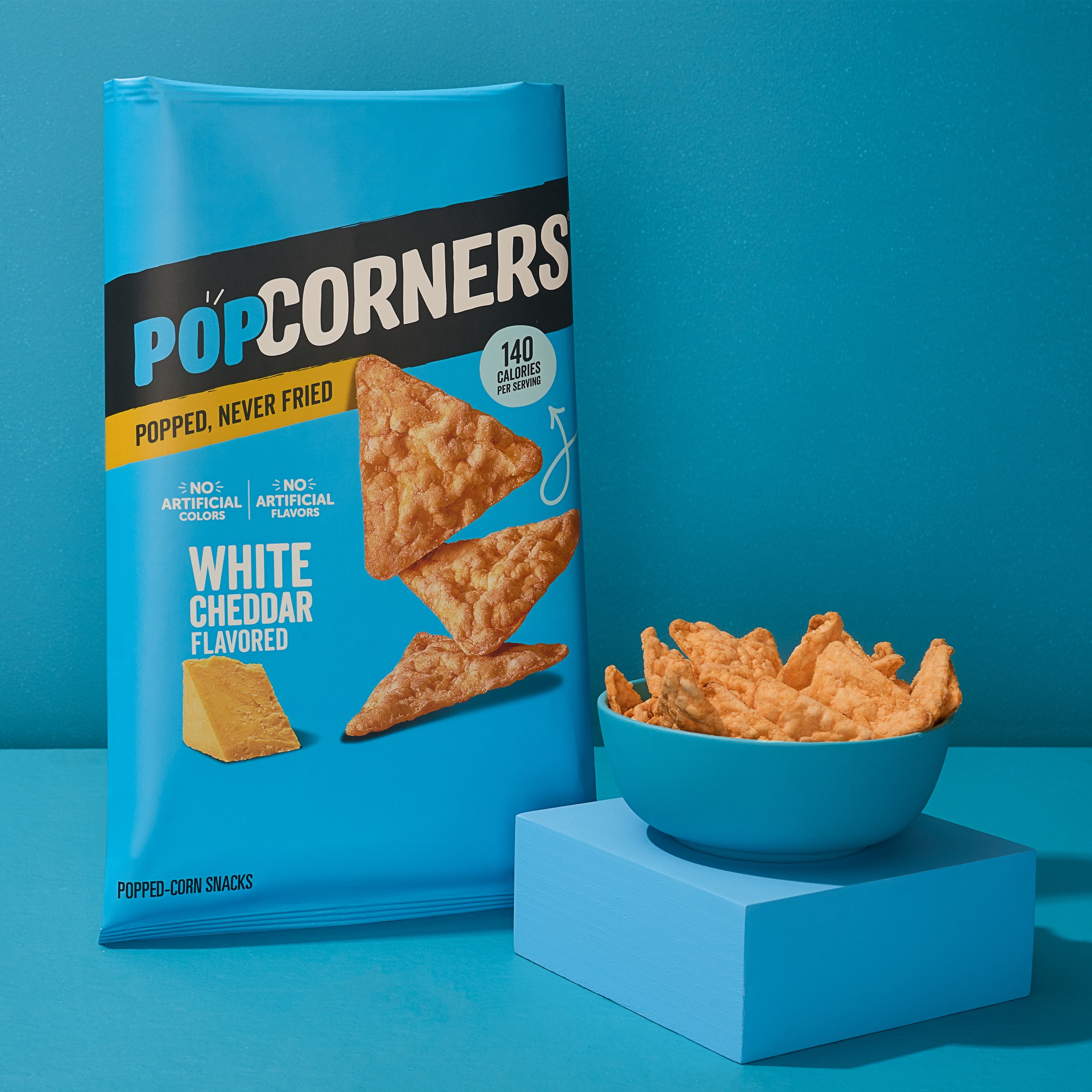 PopCorners Popped Corn Snacks, White Cheddar, 1 Ounce (pack of 20)