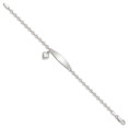 thumbnail image 2 of Sterling Silver Polished Rolo Link ID Heart Dangle Bracelet QID213, 2 of 4