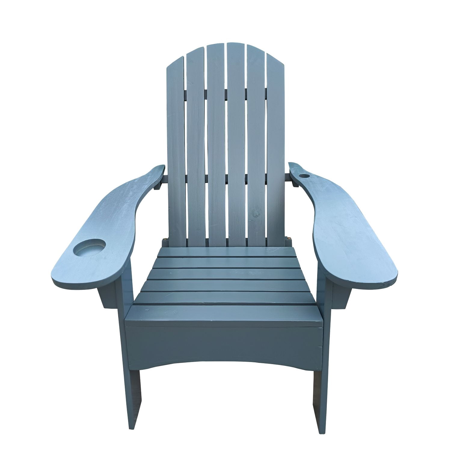 Resenkos Indoor/Outdoor Wood Adirondack Chair, Polywood Adirondack Chair with Hole to Hold Umbrella on The Arm