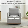 thumbnail image 4 of Lovableguy Modern Swivel Accent Chair Set of 2,360 Degree Upholstered Barrel Chair Armchair,Comfy Single Sofa for Living Room Bedroom Nursery,Chenille,Light Gray, 4 of 9