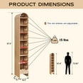 thumbnail image 4 of SinCiDo Narrow Arched Bookcase, 8-Tier Open Shelf Bookcase, Medium Density Fiberboard, 4 of 7