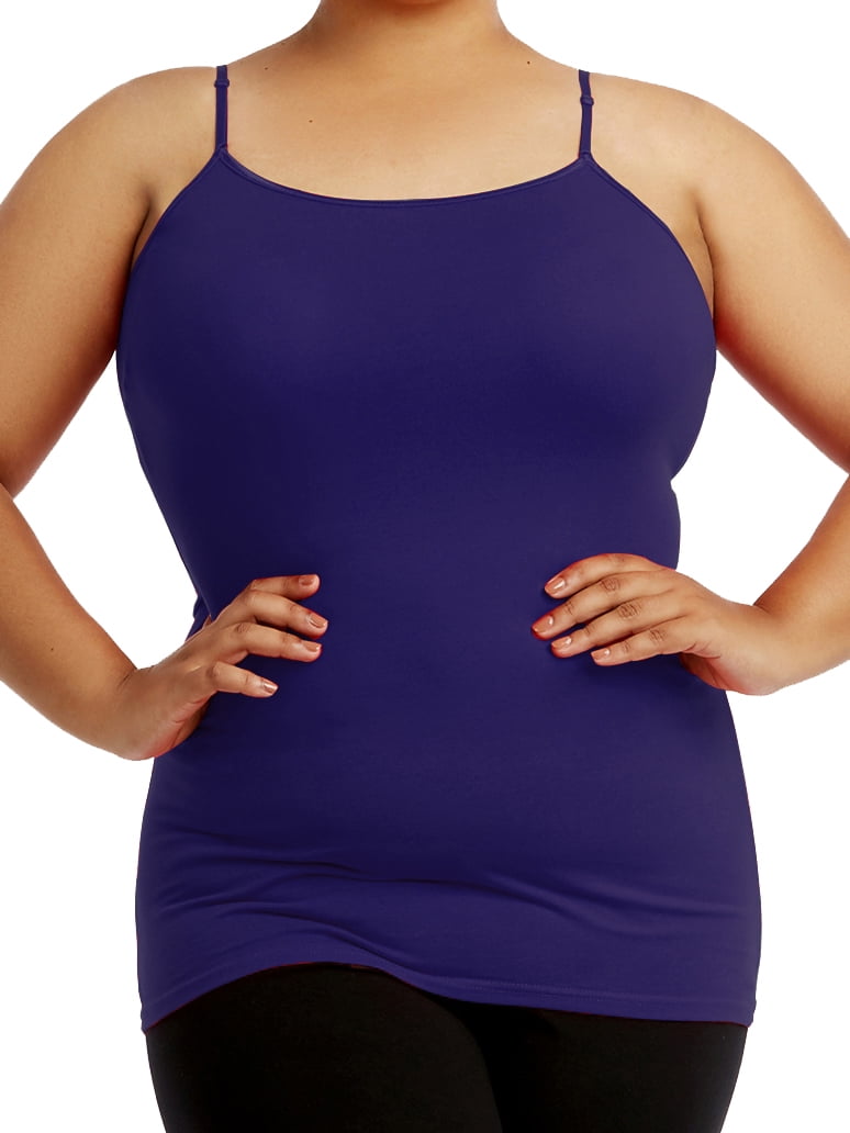Gravity Threads Women's Cotton Plus Size Camisole Tank Top Purple