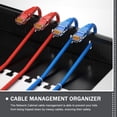 thumbnail image 2 of Organizador de cables para computadora con cepillo, escritorio, oficina, gabinete de red, color negro, 2 of 6