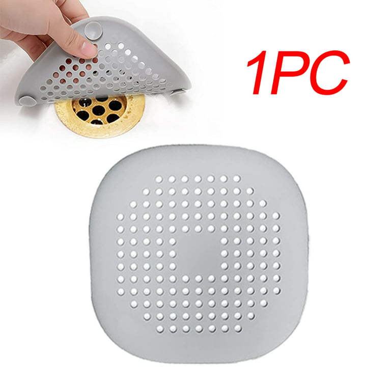 2pc Square Drain Cover for Shower Drain Hair Catcher Flat Silicone