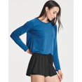 thumbnail image 2 of Real Essentials 4 Pack: Women's Dry-Fit Long Sleeve Petal Back Crop Top - Athletic Cropped Tee (Available in Plus Size), 2 of 6