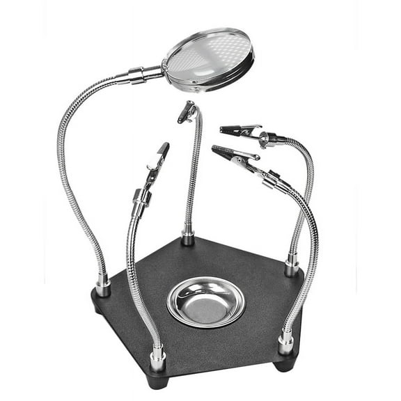 Table Soldering Helping Hands with Alligator Clip Magnifier for PCB Board Weld Repair Soldering Station Third Hand Tool