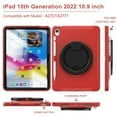 thumbnail image 3 of Dteck Case for iPad 10th Generation 10.9 inch 2022 with Hand Grip, Portable Carrying Rugged Shockproof Cover with Rotatable Stand Pencil Holder for Apple iPad 10th Gen,Red, 3 of 9