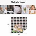 thumbnail image 5 of Cloth Napkins Set of 2 - 20x20 Inches, Easter Bunny Washable Reusable Table Napkins, Spring Easter Eggs Floral Black White Check Soft & Absortbent Dining Napkin for Party Wedding Hotel Restaurant, 5 of 8