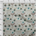 thumbnail image 3 of oneOone Rayon Gray Fabric Text Craft Projects Decor Fabric Printed By The Yard 56 Inch Wide, 3 of 5