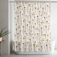 thumbnail image 4 of Watercolor Flower on Faint Yellow Shower Curtain for Bathroom, Seamless Blossom Floral Leaves Waterproof Shower Curtains Washable Quick Dry with Hooks Bathtub Curtains 60x72IN, 4 of 9