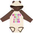 thumbnail image 3 of Inktastic Worlds Best Little Sister Girls Long Sleeve Baby Bodysuit, 3 of 5