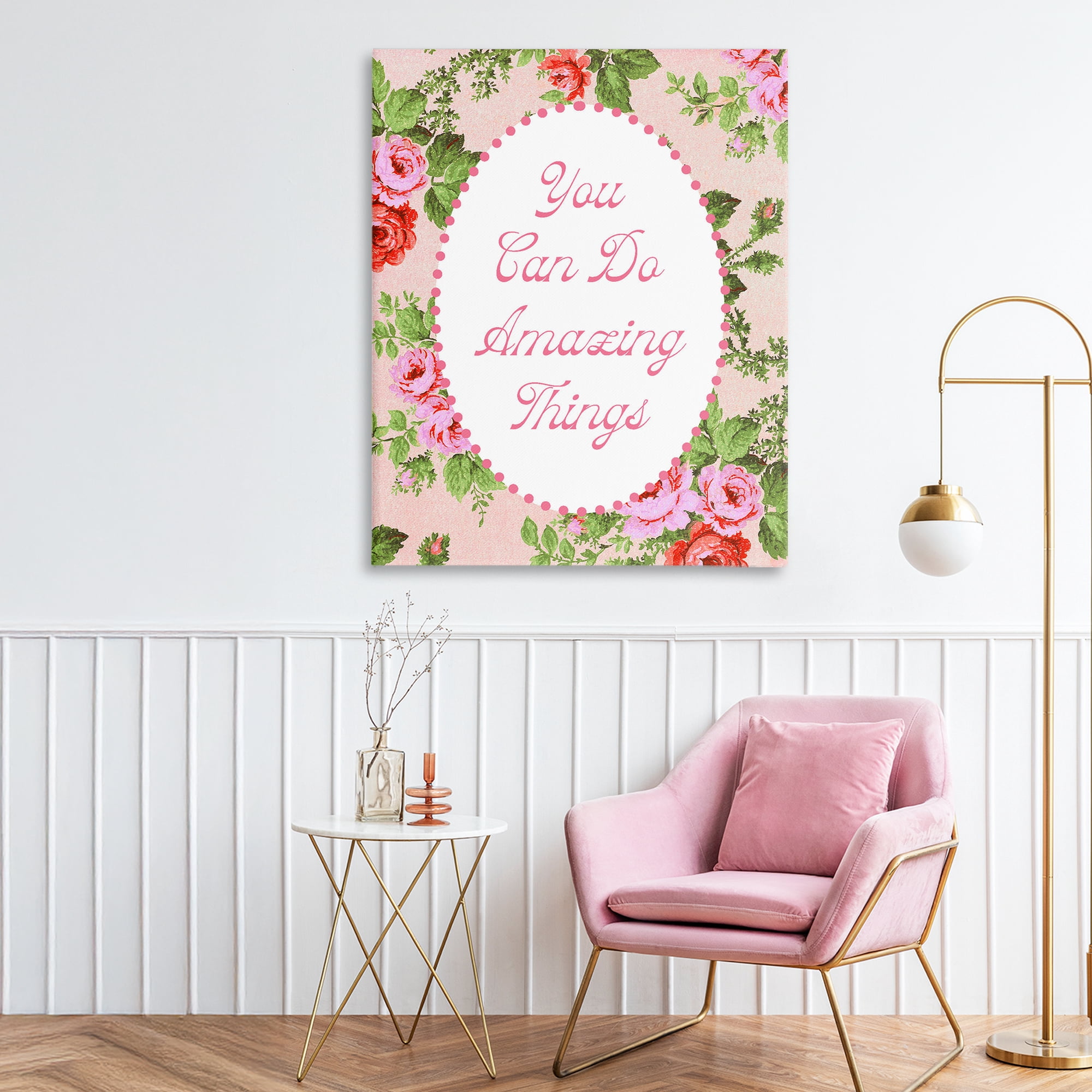 Stupell Industries You Can Do Amazing Things with Vintage Florals Canvas Wall Art, design by Lil' Rue