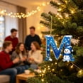 thumbnail image 7 of QISIWOLE Blue Christmas M-Letter Ornaments with Snowman Design, 3.15 Plastic Initial Alphabet Hanging Ornament, Personalized Gift for Christmas Tree Indoor Home Decor, 7 of 7