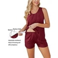 thumbnail image 5 of KelaJuan Women Maternity Nursing Pajama Set Double Layer Sleeveless Tops and Shorts Pregnancy Nightwear Suits, 5 of 6