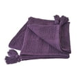 thumbnail image 6 of LR Home Purple Solid Cotton Lightweight Throw Blanket, 50" x 60", 6 of 8