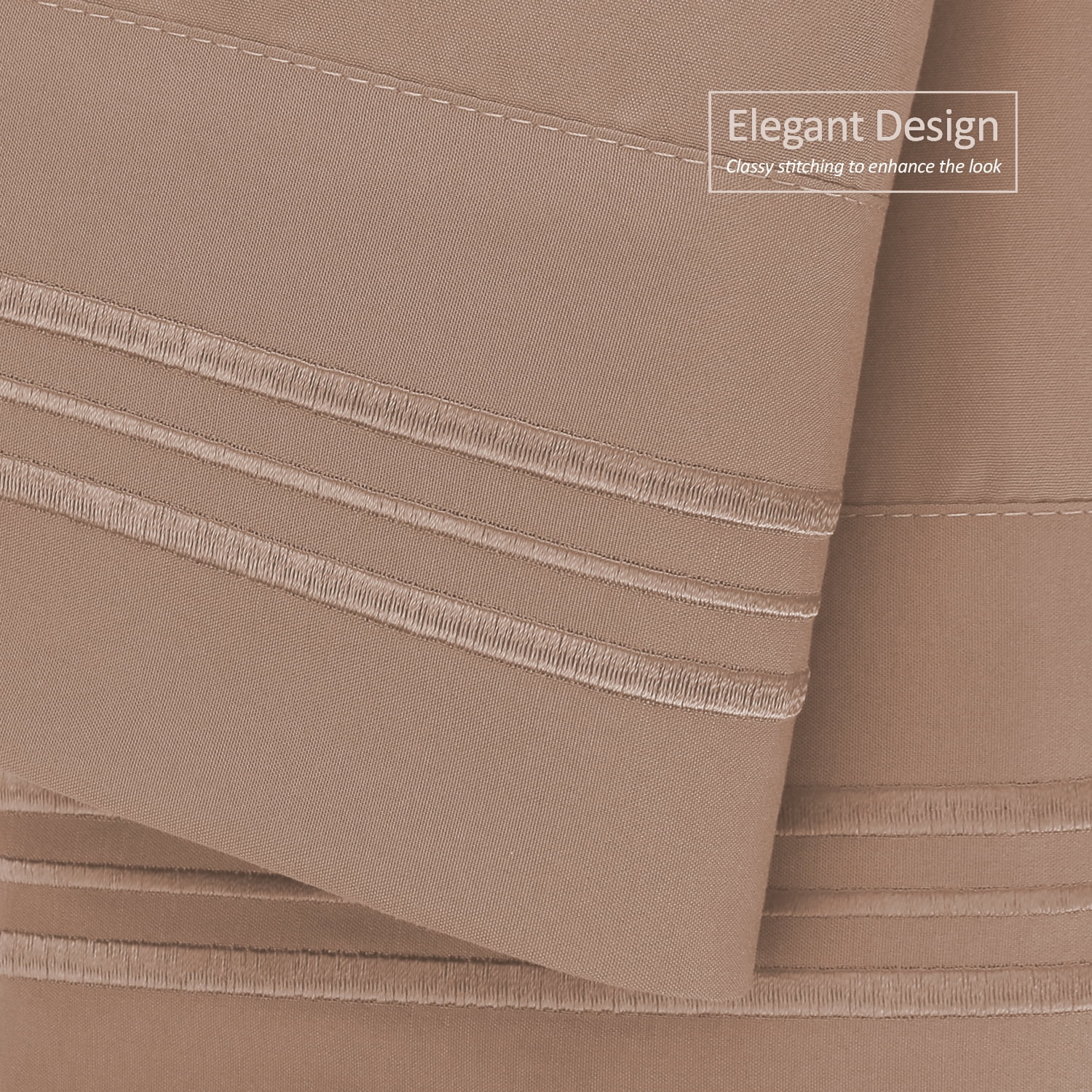 Clara Clark Pillow Cases Premier 1800 Microfiber Collection Pillow Case Set Of 2 Pieces, Standard Size, Taupe