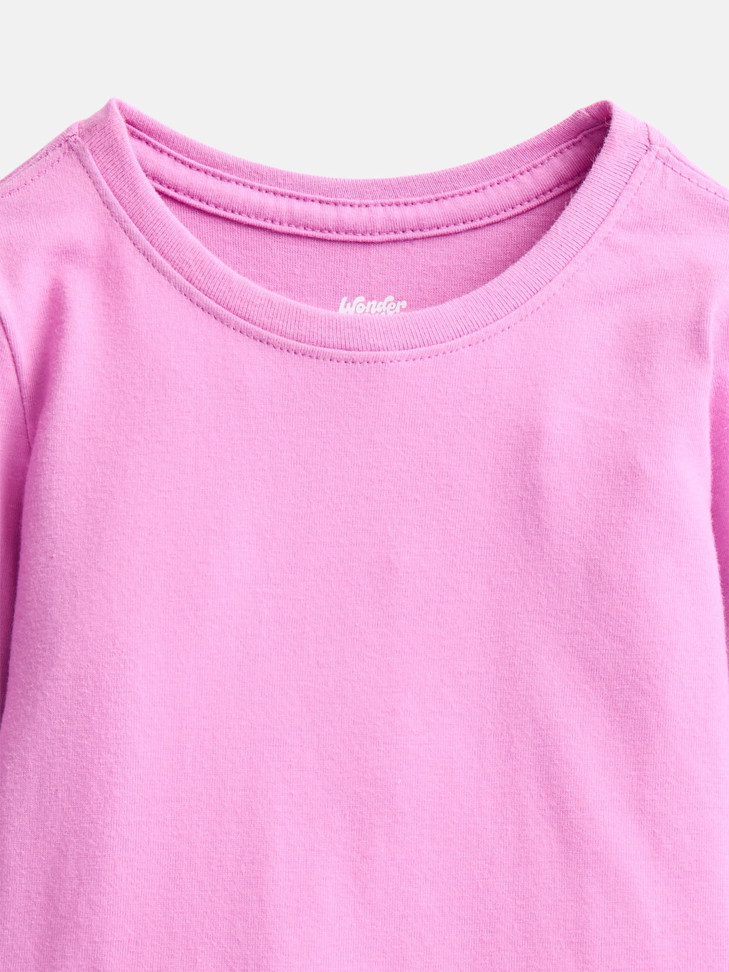 Wonder Nation Baby and Toddler Girls Graphic Tee with Long Puff Sleeves, Sizes 0M-5T