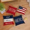 thumbnail image 2 of 4th of July Throw Pillow Covers 18x18 Set of 4 Patriotic Pillow Covers American Flag Day Pillow Covers Memorial Day Independence Day Cushion Covers for Home Outdoor Sofa Couch Decorations (18 inch), 2 of 14