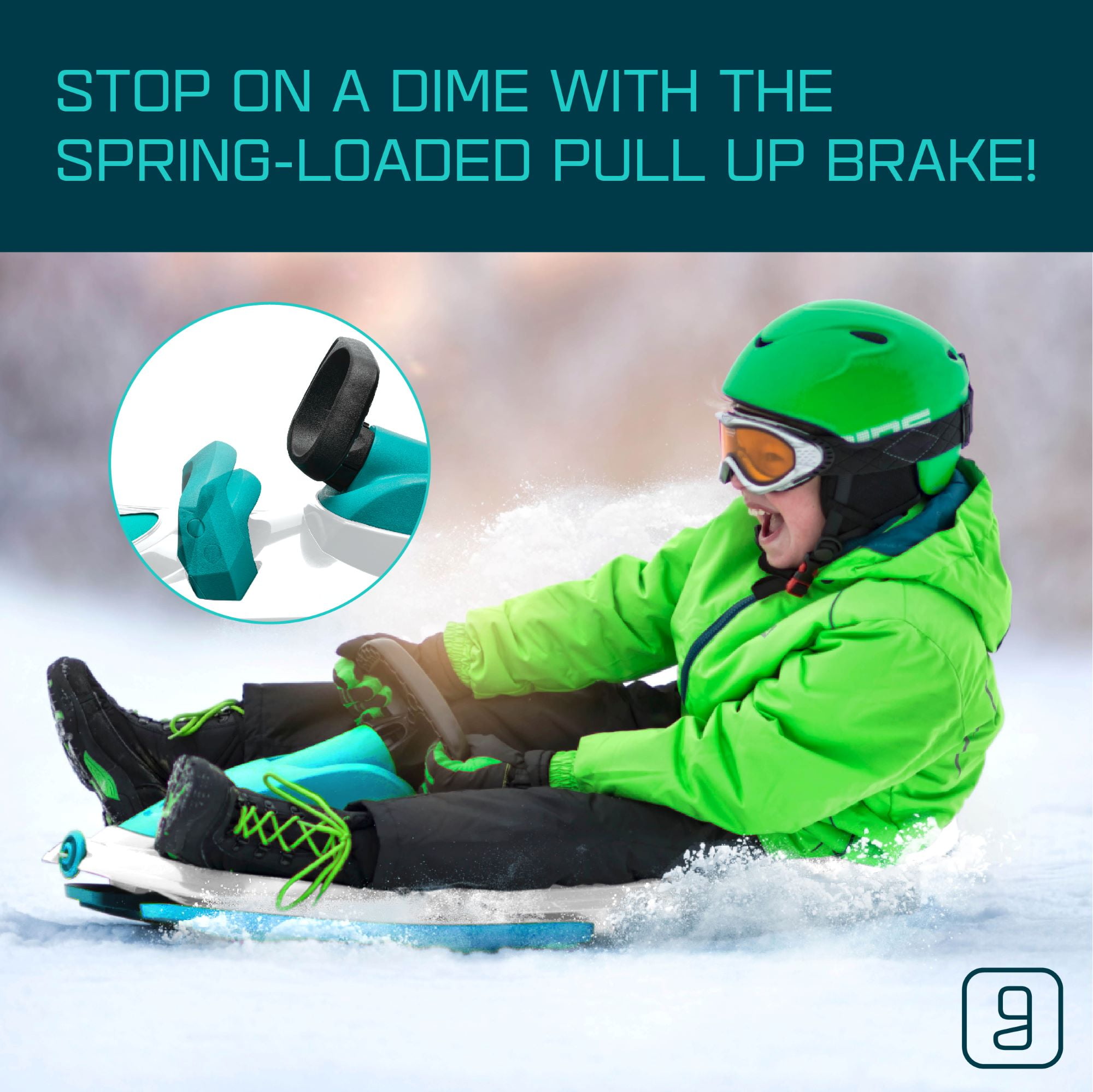 Gizmo Riders Nimbus Ice Blue, 2 Person Racing Style Bobsled For