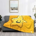 thumbnail image 2 of Disketp Happy Cartoon Star Flannel Blankets - Thick and Warm Blanket for Winter, Soft Fuzzy Plush King Blanket for All Seasons-80"x60", 2 of 6