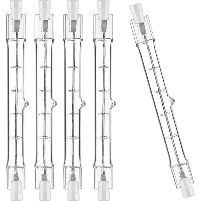 GFDYREE R7S Bulbs,5 Pack Halogen Bulbs R7S T3 118mm 150W 120V,J Type Halogen Light Bulb with Long Lifespan,120 Volt Double Ended Light Bulbs for Work, Security, Landscape Lights,Dimmable, 4.