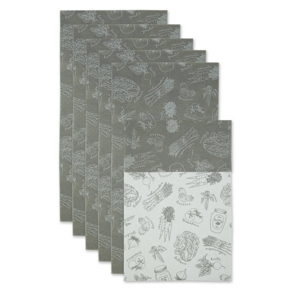 DII Gray Market Print Fridge Liner (Set of 6)