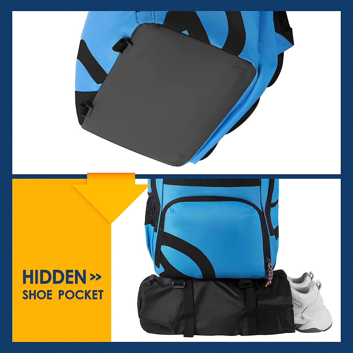 Large Basketball Bag Backpack for Men Women Basketball Bookbag with Ball Compartment Shoes Bag 35L Capacity Soccer Ball Bag Gym Backpack Fit Volleyball Football Sports Travel