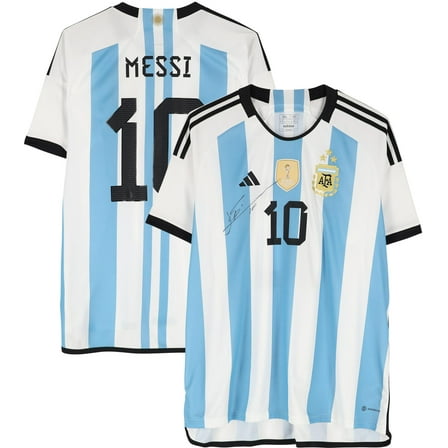 Lionel Messi Argentina National Team Autographed 2024 adidas Replica Jersey - Front Signed - World Cup Champions Patch - Fanatics Authentic Certified
