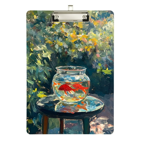 FORMRS Acrylic Clipboard with Low Profile Clip Standard A4 Letter Size, 12.5" x 9", Sunshine Goldfish