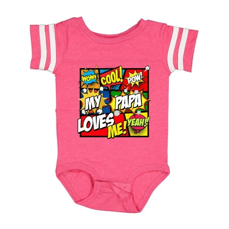 

Inktastic My Papa Loves Me Superhero Gift Baby Boy or Baby Girl Bodysuit