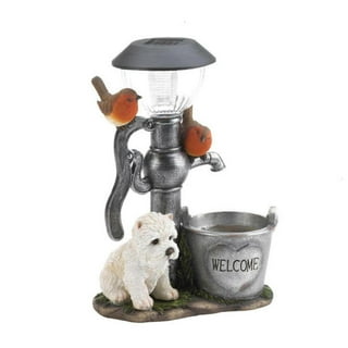 Dog Solar Lantern Statue