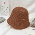 thumbnail image 4 of opvise Summer Outdoor Hat Woven Foldable All Match Soft Breathable Daily Wear Polyester Big Brim Sunscreen Hat Wine Red, 4 of 8
