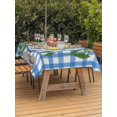 thumbnail image 3 of Outdoor Tablecloth with Umbrella Hole for Patio/Picnic/Party/Camping, Lemon Floral Summer Waterproof Table Cloth Rectangle Table Cover Washable, Blue Plaid Leaves Flower (52"x 70"), 3 of 8