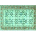 thumbnail image 1 of Ahgly Company Indoor Rectangle Oriental Turquoise Blue Traditional Area Rugs, 2' x 3', 1 of 4