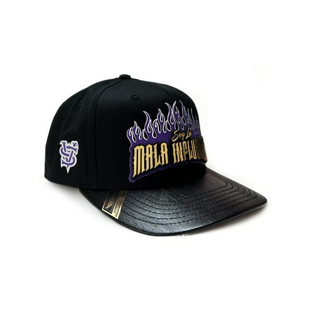 Gorra VAGO Style MALA INFLUENCIA Negra Visera Curva de Piel