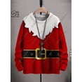 thumbnail image 5 of Suéter feo informal unisex de invierno con impresión 3D, diseño de árbol de Navidad, Papá Noel, copo de nieve, alce y gato, 5 of 5
