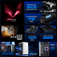 thumbnail image 3 of Computadora Escritorio Completa Xtreme PC Gaming AMD Radeon Vega 7 Ryzen 5 5600GT 16GB SSD 1TB Monitor 27 75Hz WIFI White juegos casuales, trabajo y estudio, 3 of 6