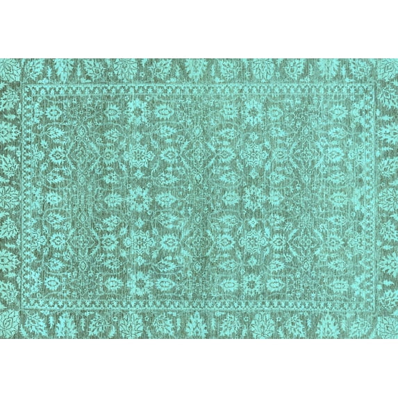 Ahgly Company Indoor Rectangle Abstract Light Blue Modern Area Rugs, 3' x 5'