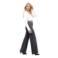 thumbnail image 5 of Pull On Dress Pants Women Stretch Tummy Control Wide Leg Yoga Pants High Waisted Work Trousers Business Casual Slacks Dark Gray M, 5 of 6