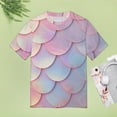 thumbnail image 4 of Mermaid Fish Scales T Shirts Basic T-Shirt Short Sleeve Ladies Tee Shirt Summer Graphic Clothing, 4 of 6