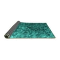 thumbnail image 2 of Ahgly Company Indoor Square Abstract Turquoise Blue Contemporary Area Rugs, 5' Square, 2 of 4