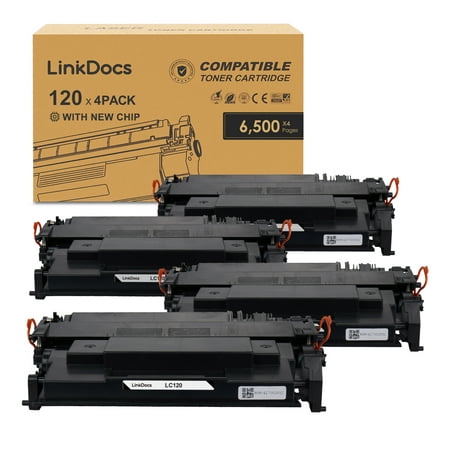 LinkDocs 120 Toner Cartridge Replacement for Canon 120 CRG-120 2617B001AA High Yield for Canon ImageCLASS D1100 D1120 D1320 D1350 D1150 D1180 D1170 D1370 Printer (Black 4 Pack)